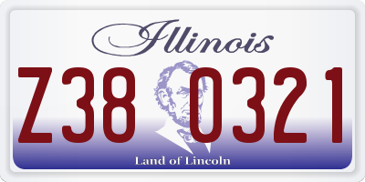 IL license plate Z380321