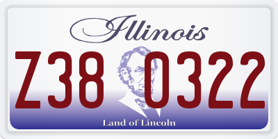 IL license plate Z380322