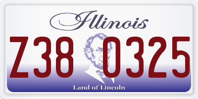 IL license plate Z380325