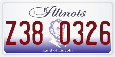 IL license plate Z380326