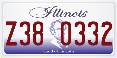 IL license plate Z380332