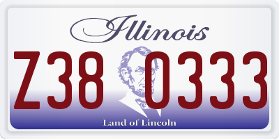 IL license plate Z380333