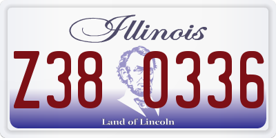 IL license plate Z380336