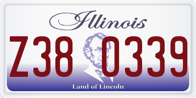 IL license plate Z380339