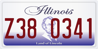 IL license plate Z380341