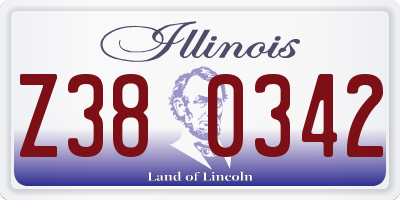 IL license plate Z380342