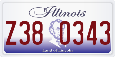 IL license plate Z380343