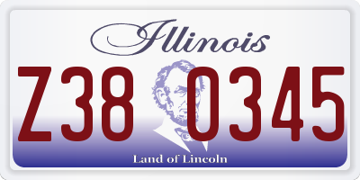 IL license plate Z380345
