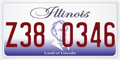 IL license plate Z380346