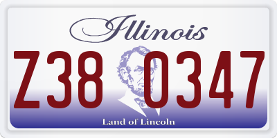 IL license plate Z380347