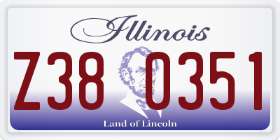 IL license plate Z380351