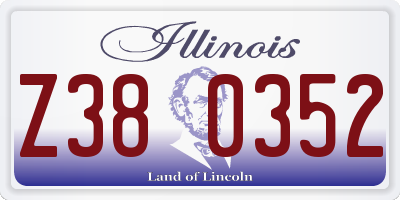 IL license plate Z380352