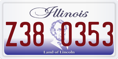 IL license plate Z380353