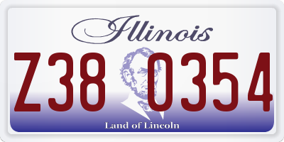 IL license plate Z380354