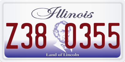 IL license plate Z380355
