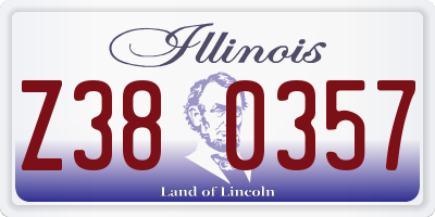 IL license plate Z380357