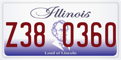 IL license plate Z380360
