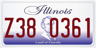 IL license plate Z380361