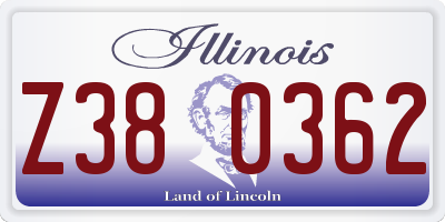 IL license plate Z380362