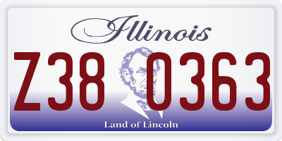 IL license plate Z380363