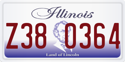 IL license plate Z380364