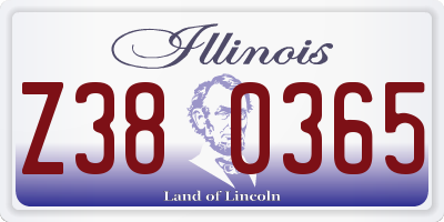 IL license plate Z380365