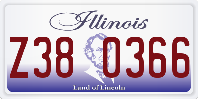 IL license plate Z380366