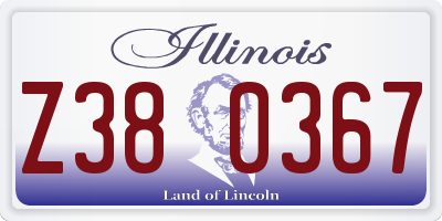 IL license plate Z380367