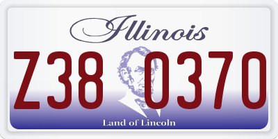 IL license plate Z380370