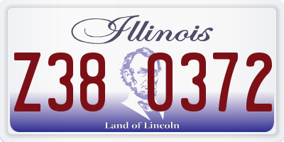 IL license plate Z380372