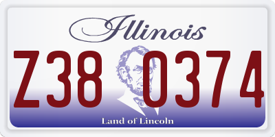 IL license plate Z380374