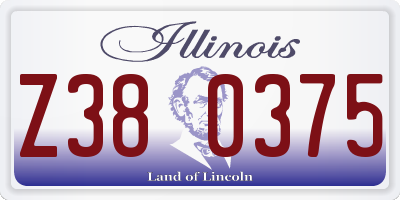 IL license plate Z380375