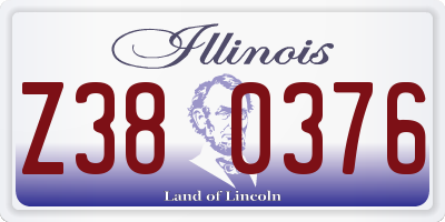 IL license plate Z380376