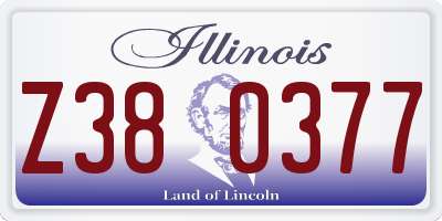 IL license plate Z380377