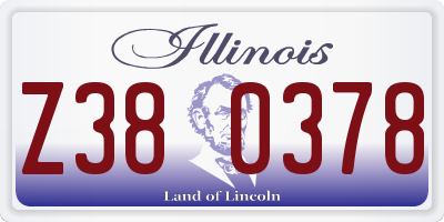 IL license plate Z380378