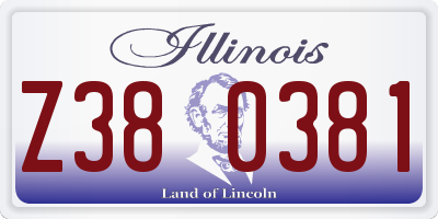 IL license plate Z380381