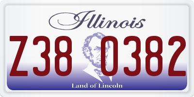 IL license plate Z380382