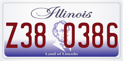 IL license plate Z380386
