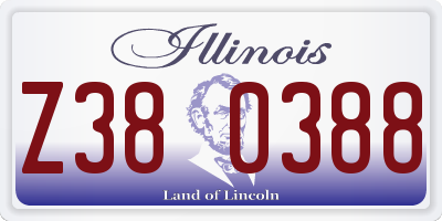 IL license plate Z380388