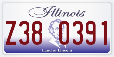 IL license plate Z380391
