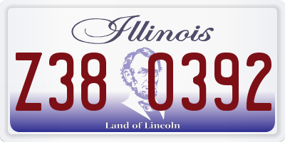 IL license plate Z380392