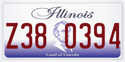 IL license plate Z380394