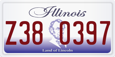 IL license plate Z380397