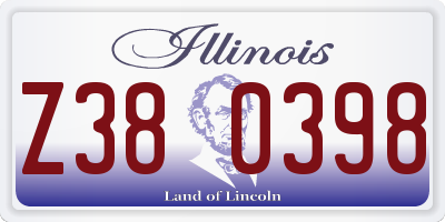IL license plate Z380398
