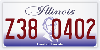 IL license plate Z380402