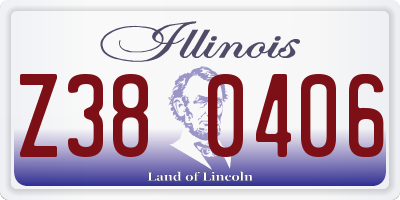 IL license plate Z380406