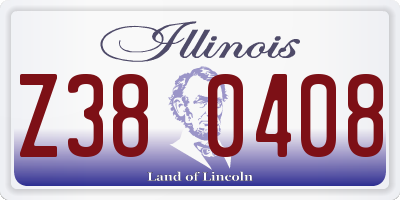 IL license plate Z380408