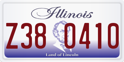 IL license plate Z380410