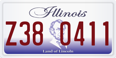 IL license plate Z380411