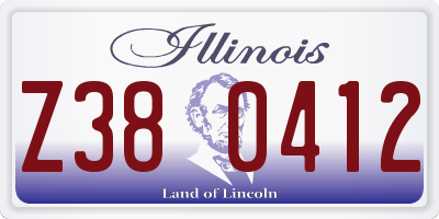 IL license plate Z380412